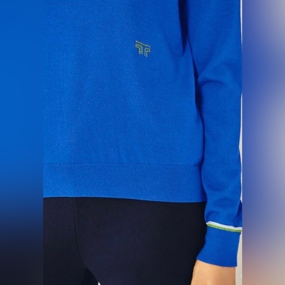 Tory Sport Performance Merino V-Neck Sweater Vintage Style Blue M - Picture 3 of 8